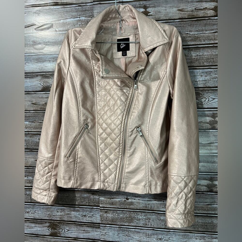 Art Class girls Biker Jacket coat in a blush pink LG large